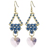 Glass Seed Beaded Dangle Earrings EJEW-MZ00323-3