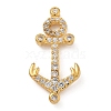 Rack Plating Brass Micro Pave Clear Cubic Zirconia Slide Charms KK-A234-015G-1