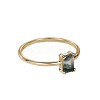 Brass and Moss Agate Finger Rings for Women FS-WGD1EDF-04-5
