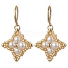 Glass Seed Beads Rhombus Leverback Earrings EJEW-MZ00346-01-2