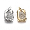 Eco-Friendly Brass Micro Pave Clear Cubic Zirconia Pendants ZIRC-H106-20-1