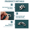 304 Stainless Steel Key Ring Connection Clasps Belt Clip for Keys 26x12.5x6mm STAS-PH0002-24P-4