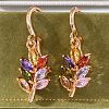 Brass Micro Pave Cubic Zirconia Leverback Earrings EJEW-K300-25G-2