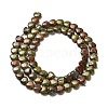 Natural Unakite Beads Strands G-P575-C11-6mm-3