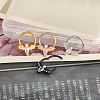 304 Stainless Steel Clear Cubic Zirconia Bat Hoop Cartilage Earrings WG1F324-08-4