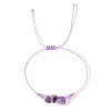 Bohemian Style Natural Amethyst Chips Braided Bead Bracelets for Women Men FC0503-2-2