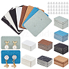 BENECREAT 240Pcs 8 Colors Rectangle Paper Earring Stud Display Cards CDIS-BC0001-01-1