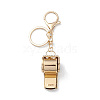 Shining Zinc Alloy Rhinestone Whistle Pendant Keychain KEYC-O014-01G-04-2