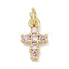 Brass Micro Pave Cubic Zirconia Pendants KK-A293-20G-04-1