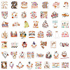 100Pcs PVC Adhesive Halloween Cartoon Cute Ghost Stickers PW-WGA1860-01-5