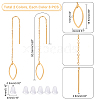 8 Pairs 4 Colors 304 Stainless Steel Ear Thread EJEW-UN0002-03-3