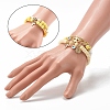 5Pcs 5 Style Handmade Polymer Clay Stretch & Brass Beaded & Alloy Link Chain Bracelets Set BJEW-SZ0001-66B-3