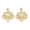 Mother's Day Brass Cubic Zirconia Pendants KK-L251-07G-03-1