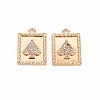 Brass Micro Pave Clear Cubic Zirconia Pendants KK-S356-768-1