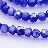 AB Color Plated Glass Faceted(32 Facets) Round Beads Strands GLAA-A027-3mm-AB03-1