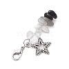 Natural Quartz Crystal & Obsidian & Labradorite & Synthetic White Howlite Chip Beads Pendant Decorations HJEW-JM02127-5