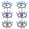 6Pcs 3 Colors Glass Seed Beaded Pendants PALLOY-GO00026-1