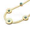 Ion Plating(IP) 304 Stainless Steel Synthetic Turquoise Pendant Necklaces NJEW-C032-11G-2