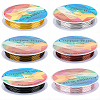 6 Rolls 6 Colors Round Copper Jewelry Wire CWIR-BBC0001-12-7