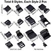  16Pcs 8 Styles Plastic Cam Buckle KY-NB0001-51-2