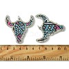 Cattle Head Alloy &  Rhinestone & Imitation Leather Pendants FIND-G069-02P-02-3