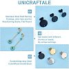 Unicraftale 48Pcs 12 Style Ion Plating(IP) 304 Stainless Steel Stud Earring Findings STAS-UN0039-36-4