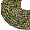 Frosted Natural Unakite Beads Strands G-K389-C21-01-3