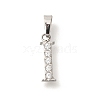 Ion Plating(IP) 304 Stainless Steel Micro Pave Cubic Zirconia Pendants STAS-H228-02P-01-1