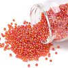 Round Transparent Colors Rainbow Glass Seed Beads X-SEED-A007-2mm-165-1