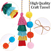 BENECREAT 2Pcs 2 Colors Polyester Tassel Pendant Decorations AJEW-BC0003-29-4