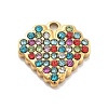 304 Stainless Steel Rhinestone Charms STAS-M092-06G-06-1