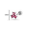 Brass Cubic Zirconia Cerise Clover Cartilage Earrings WGEAF95-10-2