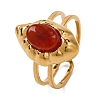 Oval Natural Carnelian Finger Rings RJEW-Q822-18G-02-1