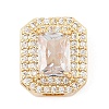 Brass Micro Pave Cubic Zirconia Slide Charms ZIRC-I068-09G-A-1