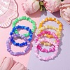 7Pcs 7 Colors Two Tone Rondelle Acrylic Beaded Stretch Bracelets for Women BJEW-JB10237-2