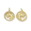 Real 18K Gold Plated Brass Micro Pave Clear Cubic Zirconia Pendants KK-E068-VB409-2-1