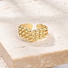 Rack Plating Brass Round Beaded Cuff Rings for Women RJEW-M028-106G-5