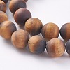 Natural Frosted Tiger Eye Round Bead Strands G-M064-12mm-02-3