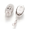 Anti-Tarnish Rhodium Plated 925 Sterling Silver Box Clasps STER-L059-06P-2