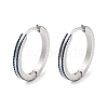 304 Stainless Steel Textured Huggie Hoop Earrings for Women EJEW-C096-35B-1