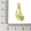 Rack Plating Brass Micro Pave Cubic Zirconia Pendants KK-C052-34G-3