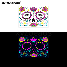Mask with Flower Pattern Luminous Body Art Tattoos LUMI-PW0001-135B