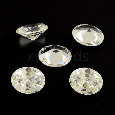 Oval Shaped Cubic Zirconia Pointed Back Cabochons X-ZIRC-R010-14x10-02-1