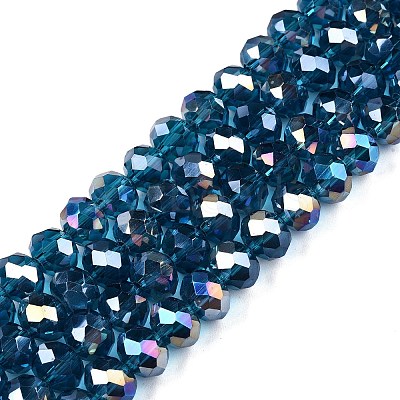 Electroplate Glass Beads Strands EGLA-A044-T8mm-B27-1