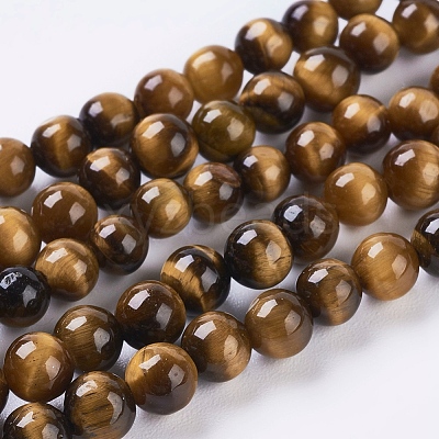 Natural Tiger Eye Beads Strands G-G099-4mm-5-1