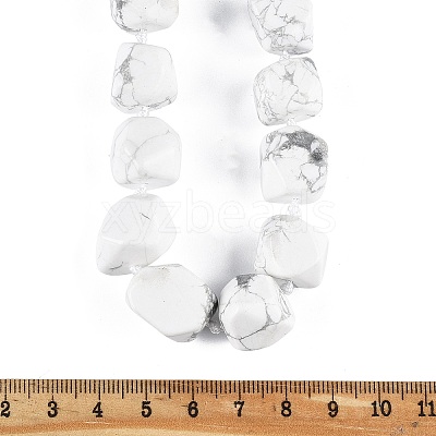 Natural Howlite Nuggets Beaded Necklaces for Women Men NJEW-K388-01N-1