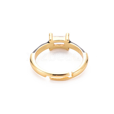 Brass Enamel Cuff Rings RJEW-T016-23B-NF-1
