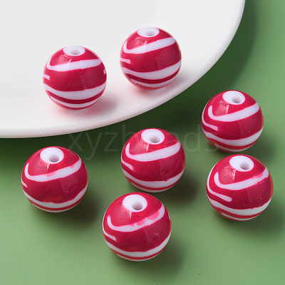 Opaque Striped Acrylic Beads MACR-S373-27C-03-1