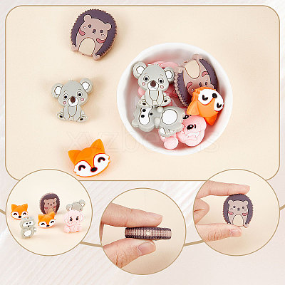 10Pcs 5 Style Food Grade Eco-Friendly Silicone Beads SIL-SC0001-11-1
