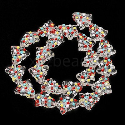 Handmade Bumpy Glass Beads Strands LAMP-F032-08J-1